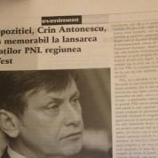 Ode lui Crin Antonescu în ziarul cultural clujean Tribuna. Foto: Evz.ro